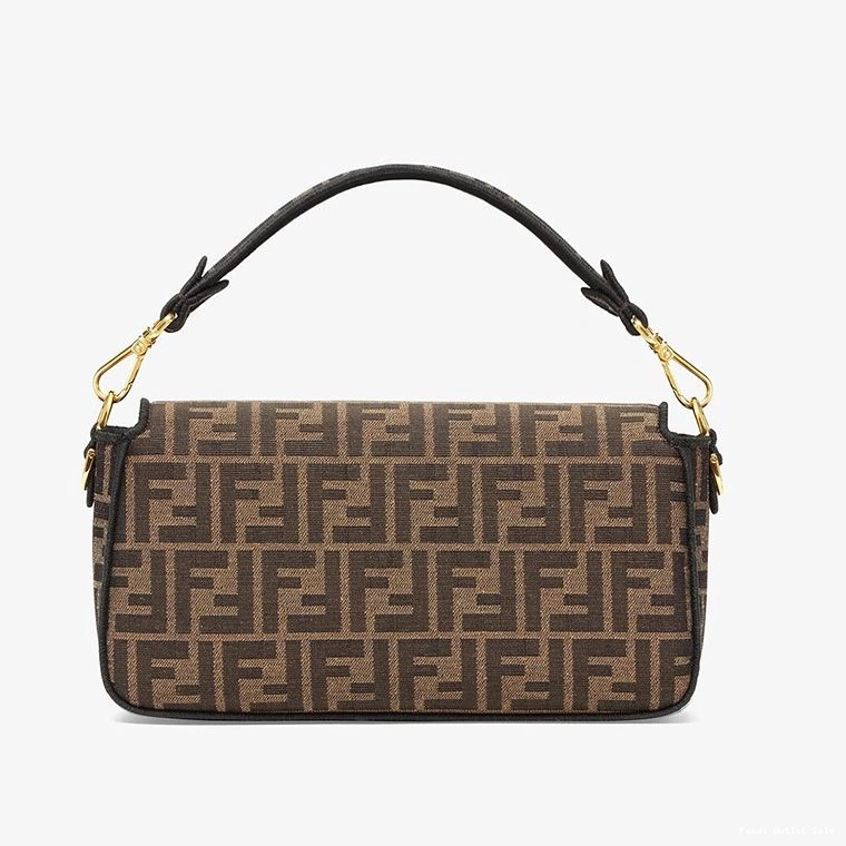 Cheap Fabric FF Bag Brown Motif Medium Fendi In Baguette 0803
